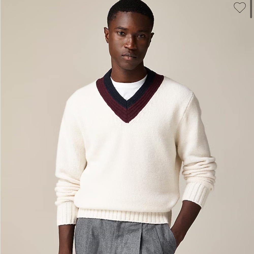 NWOT j crew Wool V-neck cricket sweater